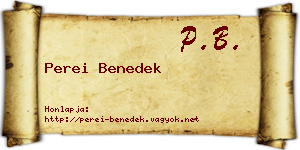 Perei Benedek névjegykártya